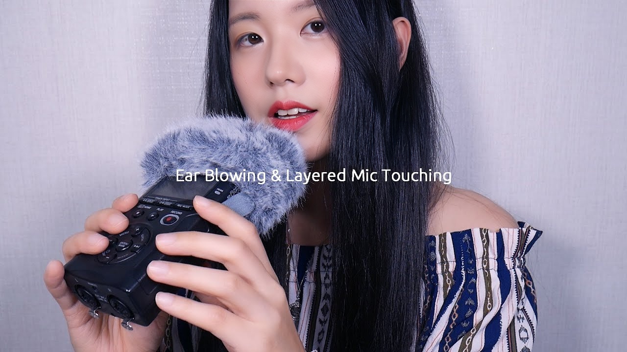 ASMR 吹耳和分层麦克风摩擦声 |蓬松的挡风玻璃 |麦克风触摸 | 1 小时（不说话）-