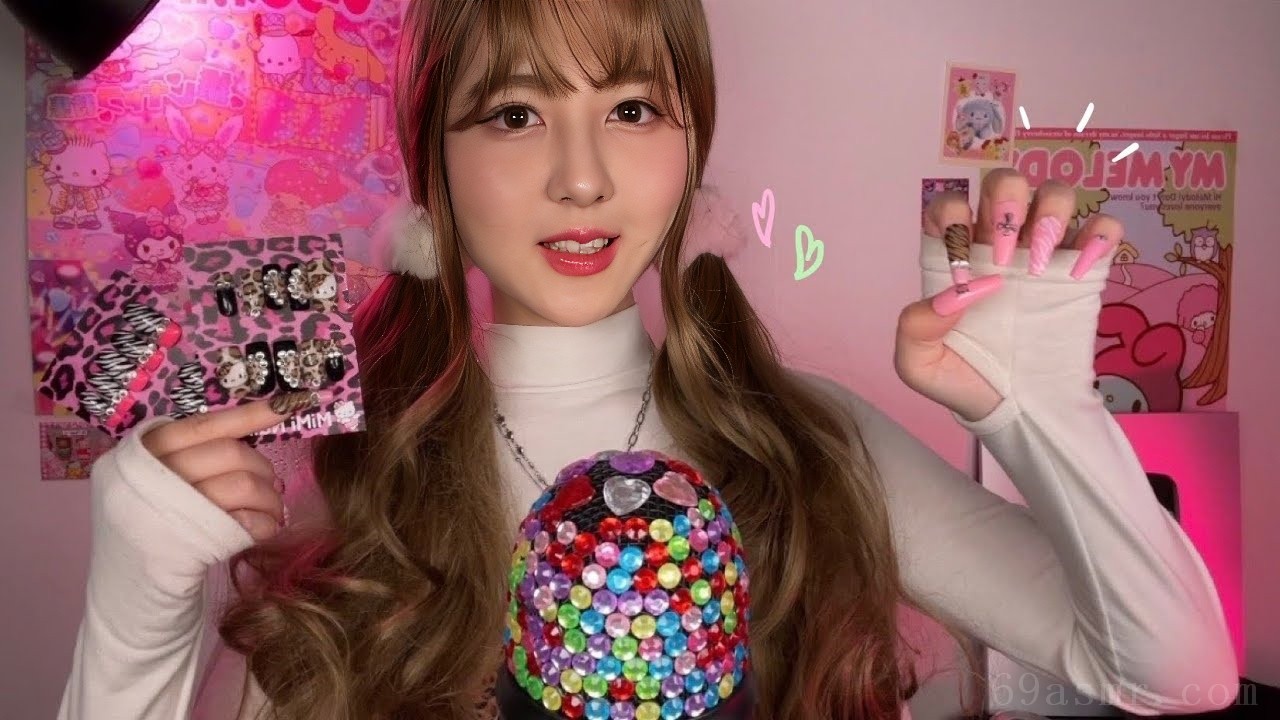 ASMR 各种 Gyaru 指甲尖声音，带有 3 个麦克风 + 敲击，嘴巴的声音